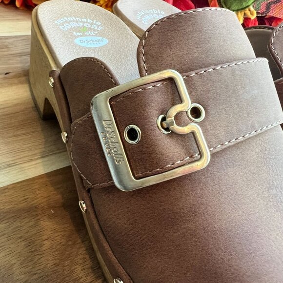 Dr. Scholl's Womens Classic Clog Platform 70's Vibes Mules 8US Brown - Picture 3 of 11